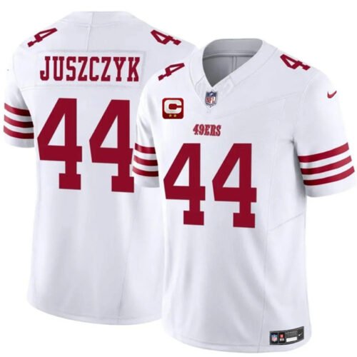 White San Francisco 49ers #44 Kyle Juszczyk 2025 F.U.S.E. With 2-Star C Patch Vapor Untouchable Limited Stitched Football Jersey - SFR43