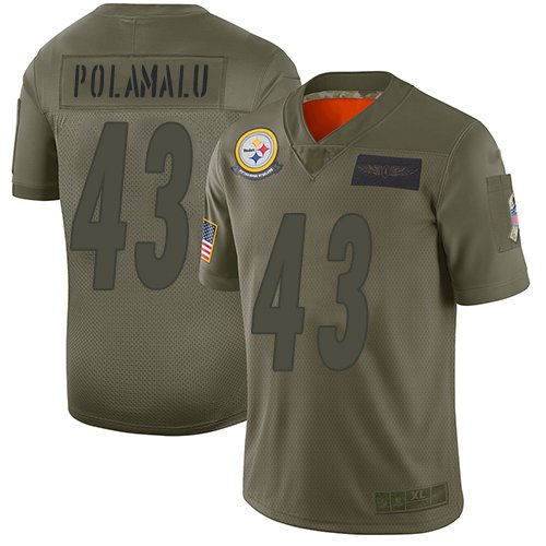 Nike Steelers #43 Troy Polamalu Camo Stitched NFL Limited 2019 Salute To Service Jersey - PSJ15
