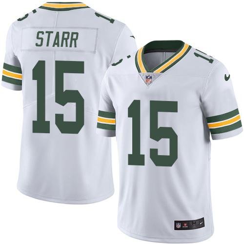 Nike Packers #15 Bart Starr White Stitched NFL Vapor Untouchable Limited Jersey - GBJ603