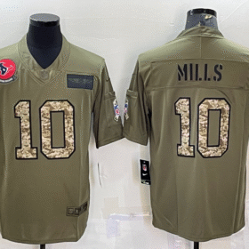 Houston Texans #10 Davis Mills Olive/Camo Salute To Service Limited Stitched Jersey - HTJ290