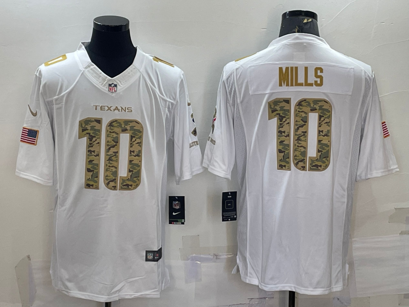 White/Camo Houston Texans #10 Davis Mills Salute To Service Limited Stitched Jersey - HTJ90