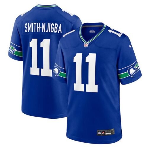 Royal Seattle Seahawks #11 Jaxon Smith-Njigba Throwback Player Stitched Game Jersey