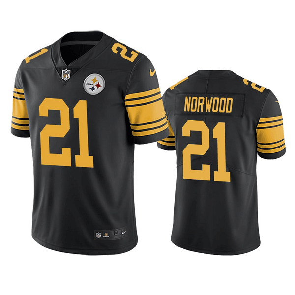 Black Color Pittsburgh Steelers #21 Tre Norwood Rush Limited Stitched Jersey - PSJ374