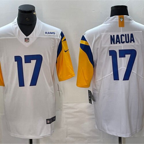White Los Angeles Rams #17 Puka Nacua Vapor Untouchable Limited Stitched Jersey - LAR422
