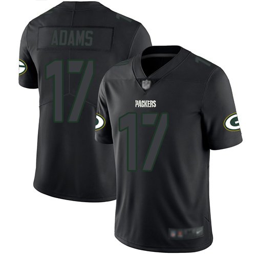 Nike Packers #17 Davante Adams Black Stitched NFL Limited Rush Impact Jersey - GBJ494