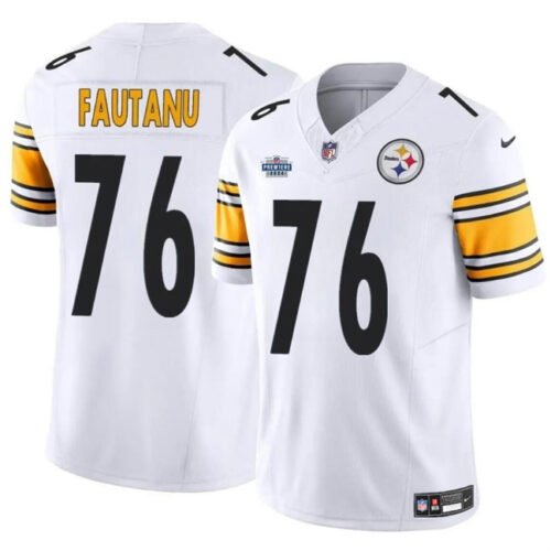 White Pittsburgh Steelers #76 Troy Fautanu 2024 With Dradt Patch F.U.S.E. Vapor Untouchable Limited Stitched Jersey - PSJ338