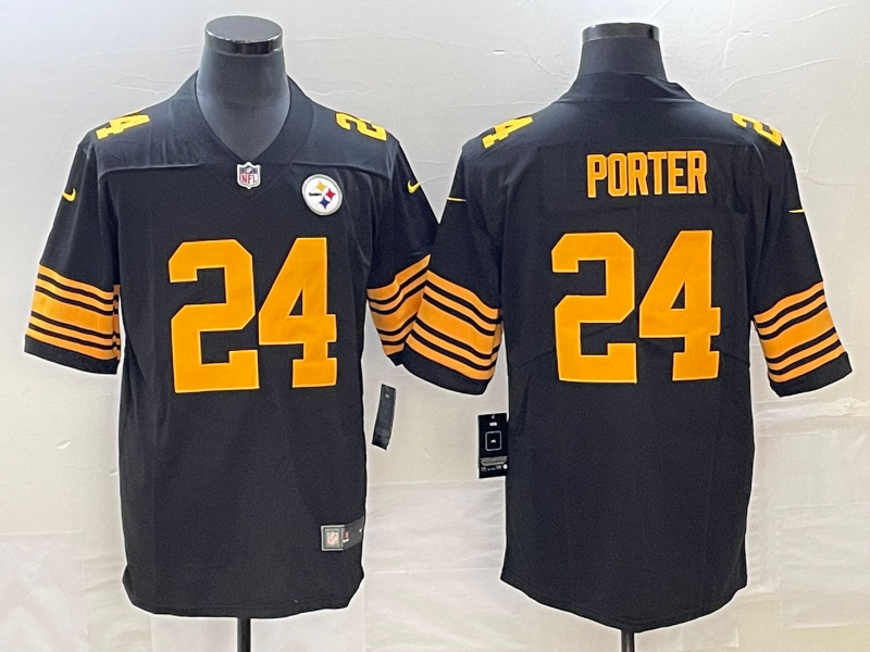 Black Pittsburgh Steelers #24 Joey Porter Jr. 2023 Draft Color Rush Limited Stitched Jersey - PSJ206
