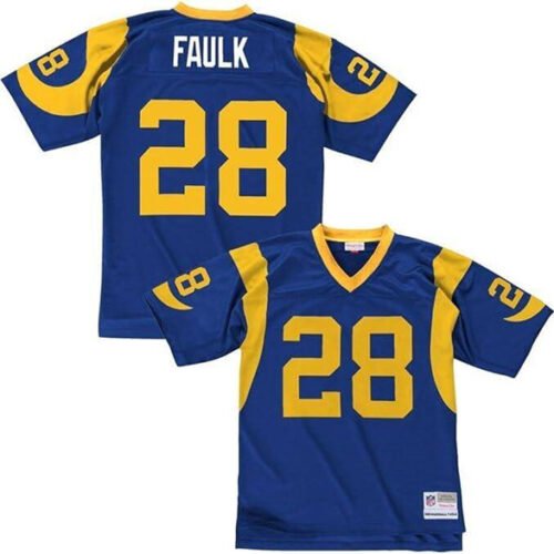 Blue Los Angeles Rams Active Player Custom Mitchell & Ness Throwback Stitched Football Jersey - LAR518