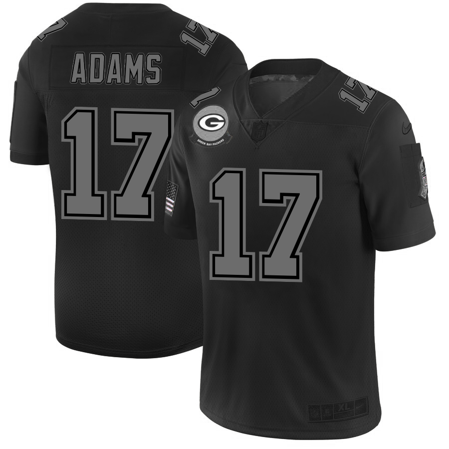 Green Bay Packers #17 Davante Adams Nike Black 2019 Salute to Service Limited Stitched NFL Jersey - GBJ640