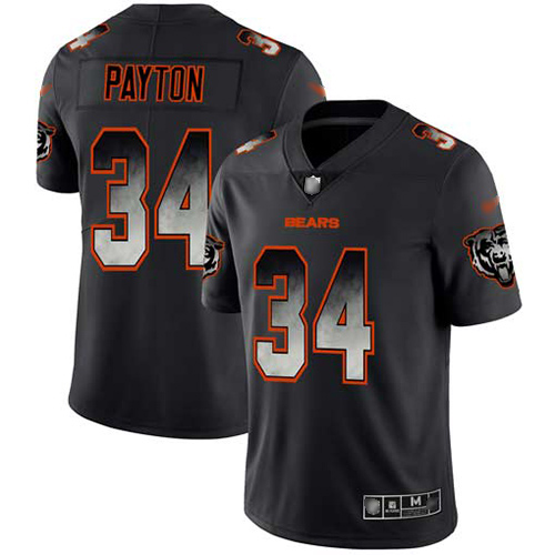 Nike Bears #34 Walter Payton Black Stitched NFL Vapor Untouchable Limited Smoke Fashion Jersey - CBJ184