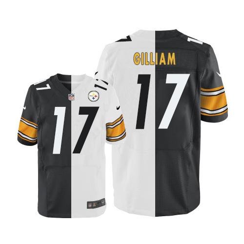 Nike Steelers #17 Joe Gilliam White/Black Stitched NFL Elite Split Jersey - PSJ116