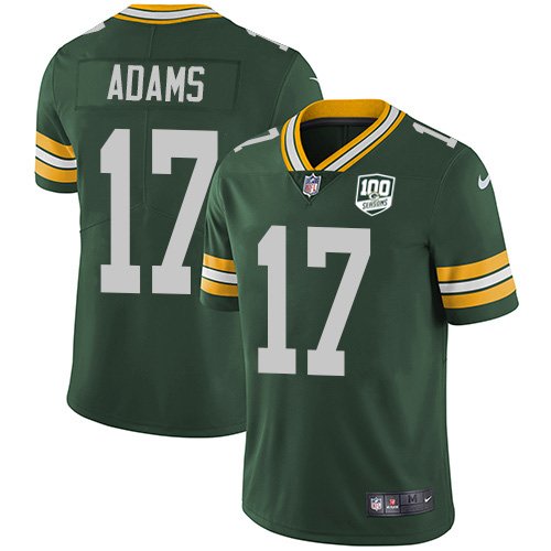 Nike Packers #17 Davante Adams Green Team Color 100th Season Stitched NFL Vapor Untouchable Limited Jersey - GBJ149