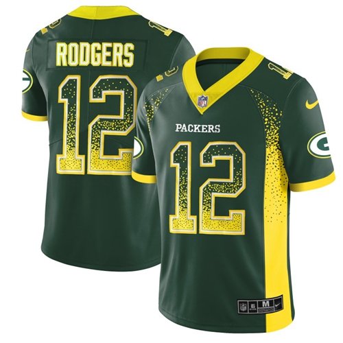 Nike Packers #12 Aaron Rodgers Green Team Color Stitched NFL Limited Rush Drift Fashion Jersey - GBJ442