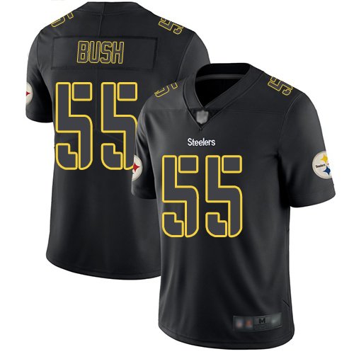 Nike Steelers #55 Devin Bush Black Stitched NFL Limited Rush Impact Jersey - PSJ503
