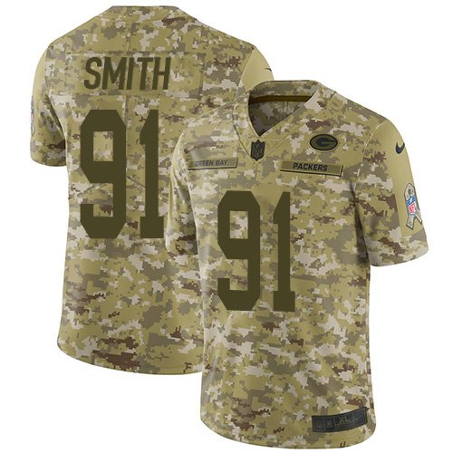 Nike Packers #91 Preston Smith Camo Stitched NFL Limited 2018 Salute To Service Jersey - GBJ623