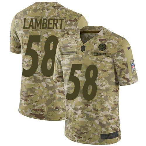 Nike Steelers #58 Jack Lambert Camo Stitched NFL Limited 2018 Salute To Service Jersey - PSJ570