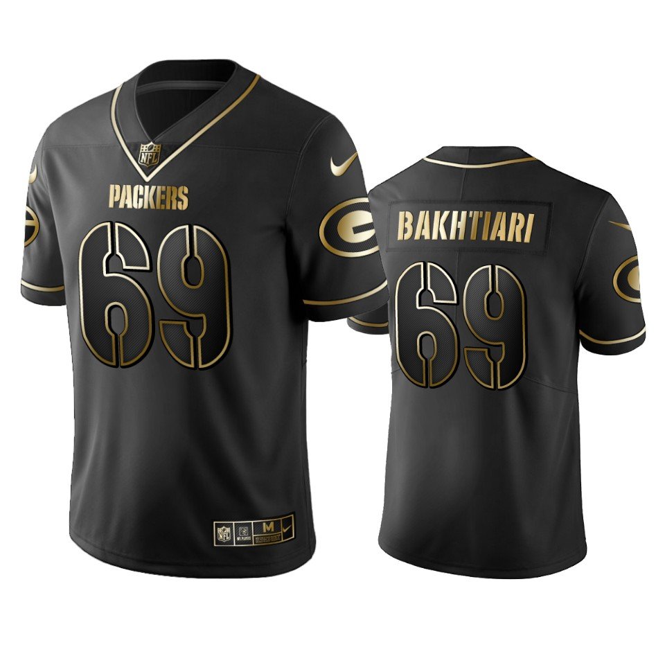 Packers #69 David Bakhtiari Stitched NFL Vapor Untouchable Limited Black Golden Jersey - GBJ477