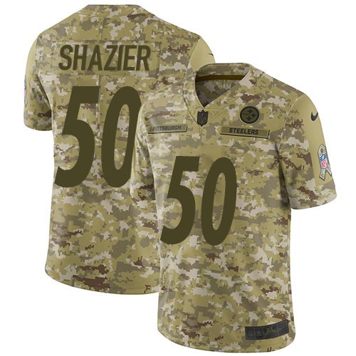 Nike Steelers #50 Ryan Shazier Camo Stitched NFL Limited 2018 Salute To Service Jersey - PSJ670