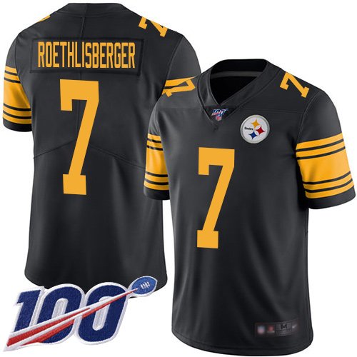 Nike Steelers #7 Ben Roethlisberger Black Stitched NFL Limited Rush 100th Season Jersey - PSJ714