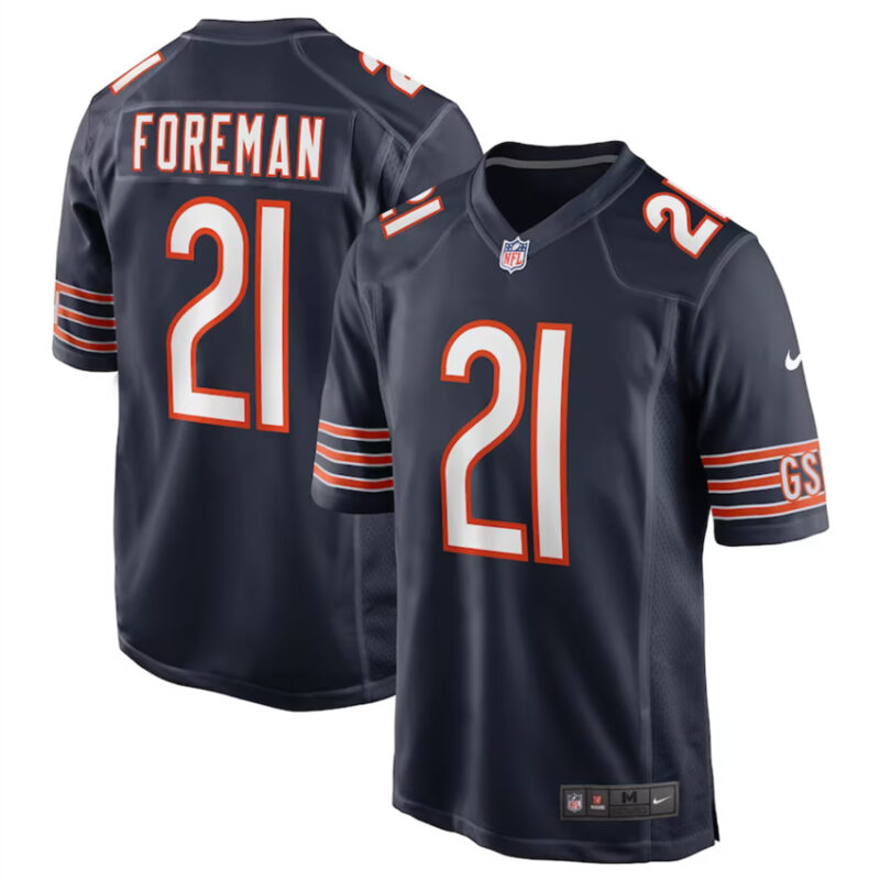 Navy Chicago Bears #21 D'Onta Foreman Stitched Game Football Jersey - CBJ361
