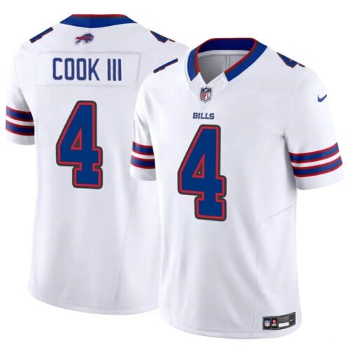 White Buffalo Bills #4 James Cook III 2025 F.U.S.E. Vapor Untouchable Limited Stitched Football Jersey - BBN37