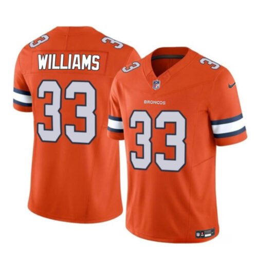 Orange Denver Broncos #33 Javonte Williams 2023 F.U.S.E. Vapor Untouchable Stitched Jersey