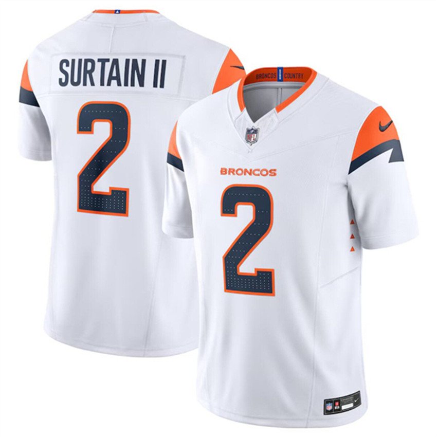 White Denver Broncos #2 Pat Surtain II 2024 F.U.S.E. Vapor Limited Stitched Football Jersey