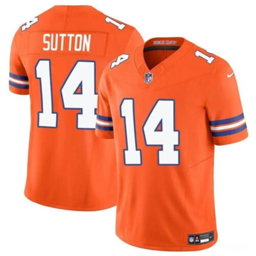 Orange Denver Broncos #14 Courtland Sutton F.U.S.E. Mile High Collection 1977 Throwback Vapor Limited Stitched Football Jersey