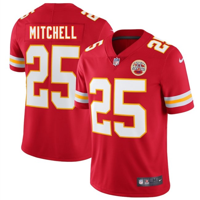 Red Kansas City Chiefs #25 Elijah Mitchell 2025 Vapor Untouchable Limited Stitched Football Jersey - KCJ23