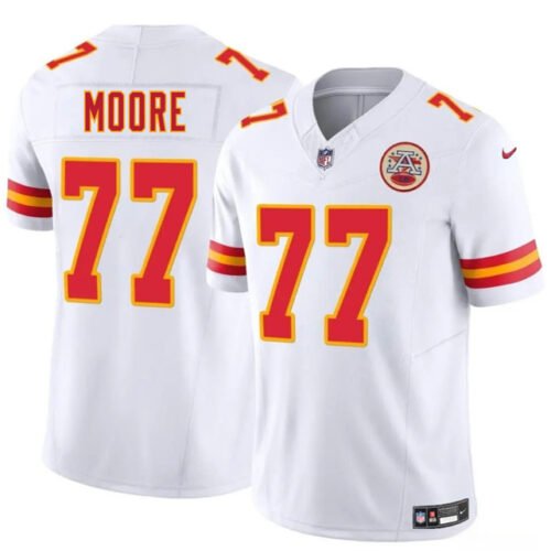 White Kansas City Chiefs #77 Jaylon Moore 2025 F.U.S.E. Vapor Untouchable Limited Stitched Football Jersey - KCJ20