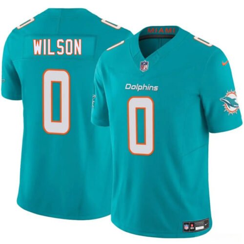 Aqua Miami Dolphins #0 Zach Wilson 2025 F.U.S.E. Vapor Limited Stitched Football Jersey - MDR07