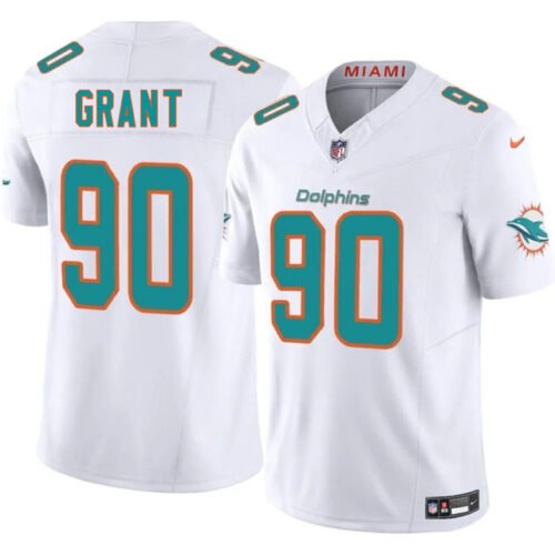 White Miami Dolphins #90 Kenneth Grant 2025 Draft F.U.S.E. Vapor Limited Stitched Football Jersey - MDR04