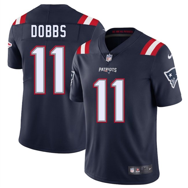 Navy New England Patriots #11 Joshua Dobbs 2025 Vapor Limited Stitched Football Jersey - NEP91