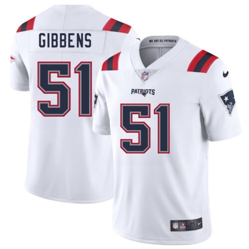 White New England Patriots #51 Jack Gibbens 2025 Vapor Limited Stitched Football Jersey - NEP84