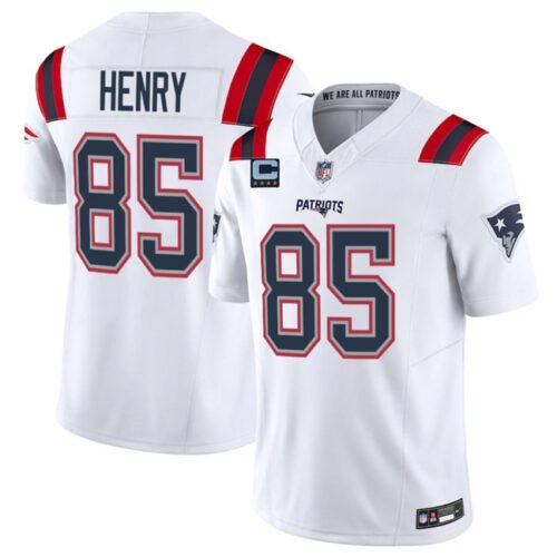 White New England Patriots #85 Hunter Henry 2025 F.U.S.E. With 4-Star C Patch Vapor Limited Stitched Football Jersey - NEP12