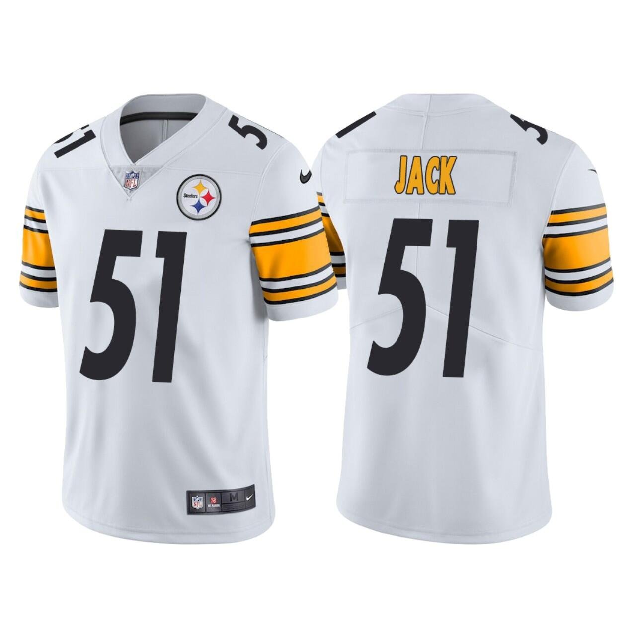 White Pittsburgh Steelers #51 Myles Jack Vapor Untouchable Limited Stitched Jersey - PSJ42