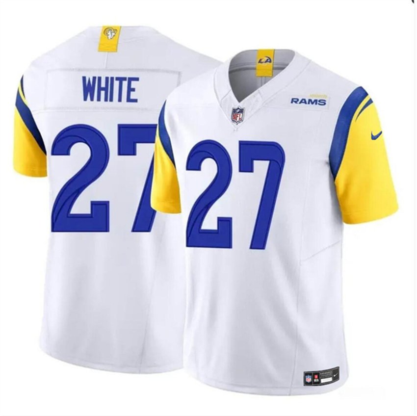 White Los Angeles Rams #27 Tre'Davious White 2024 F.U.S.E. Vapor Untouchable Stitched Football Jersey - LAR626