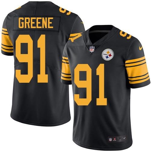 Black Pittsburgh Steelers #91 Kevin Greene Color Rush Limited Stitched Jersey - PSJ375