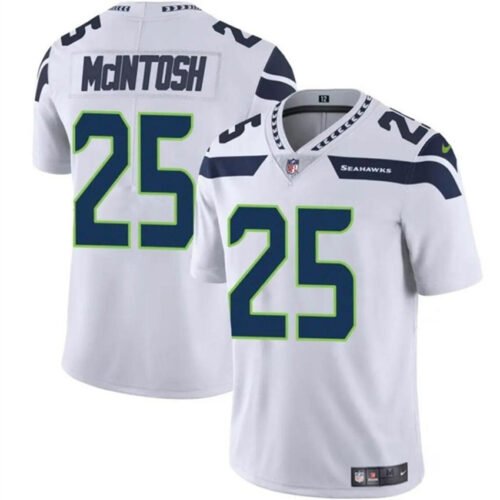 White Seattle Seahawks #25 Kenny McIntosh Vapor Limited Stitched Football Jersey