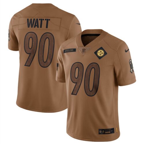Brown Pittsburgh Steelers #90 T.J. Watt 2023 Salute To Service Limited Jersey - PSJ199