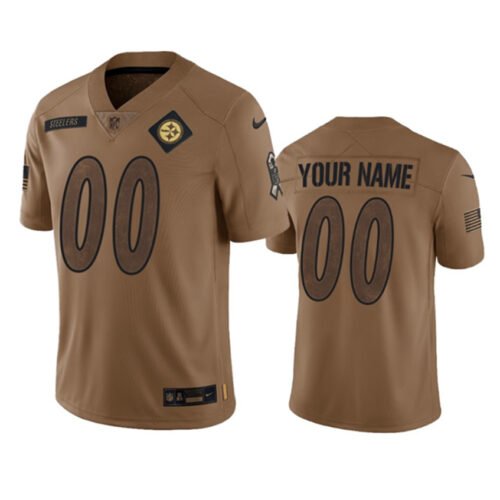 Brown Pittsburgh Steelers Active Player Custom 2023 Salute To Setvice Limited Stitched Football Jersey - PSJ408