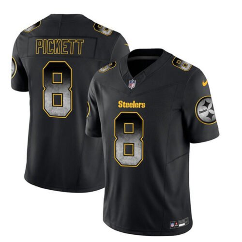 Black Pittsburgh Steelers #8 Kenny Pickett 2023 F.U.S.E. Smoke Vapor Untouchable Limited Stitched Football Jersey - PSJ346