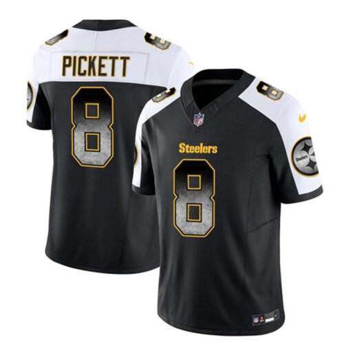 Black/White Pittsburgh Steelers #8 Kenny Pickett 2023 F.U.S.E. Smoke Vapor Untouchable Limited Stitched Jersey - PSJ75