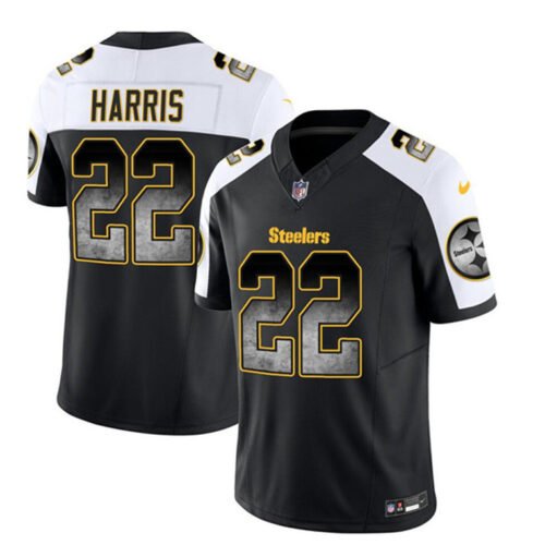 Black/White Pittsburgh Steelers #22 Najee Harris 2023 F.U.S.E. Smoke Vapor Untouchable Limited Stitched Jersey - PSJ575