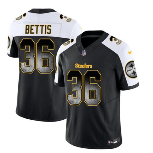 Black/White Pittsburgh Steelers #36 Jerome Bettis 2023 F.U.S.E. Smoke Vapor Untouchable Limited Stitched Jersey - PSJ138
