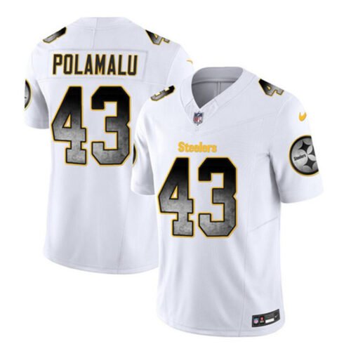 White Pittsburgh Steelers #43 Troy Polamalu 2023 F.U.S.E. Smoke Vapor Untouchable Limited Stitched Jersey - PSJ530