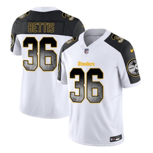White/Black Pittsburgh Steelers #36 Jerome Bettis 2023 F.U.S.E. Smoke Vapor Untouchable Limited Stitched Jersey - PSJ304