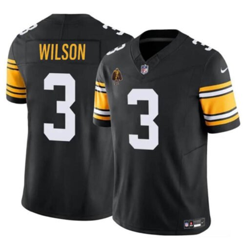 Black Pittsburgh Steelers #3 Russell Wilson 2024 F.U.S.E. With Walter Payton Patch Vapor Untouchable Limited Stitched Jersey - PSJ688
