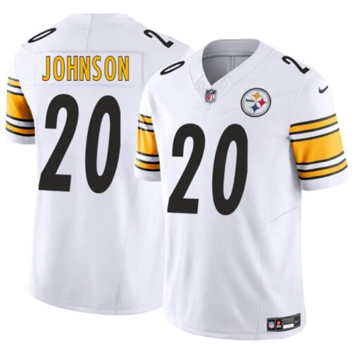 White Pittsburgh Steelers #20 Kaleb Johnson 2025 Draft F.U.S.E. Vapor Limited Stitched Football Jersey - PSJ29