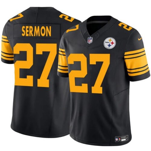 Black Pittsburgh Steelers #27 Trey Sermon 2025 F.U.S.E. Color Rush Vapor Untouchable Limited Stitched Jersey - PSJ361